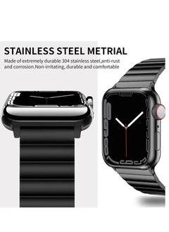 Generic Watch Band Strap 42mm 44mm 45mm 49mm for Apple Watch Stainless Steel Metal Bands, Replacement Adjustment Wristband, for iWatch Ultra Series 8/7/6/5/4/3/2/1(Black)  - Image 5