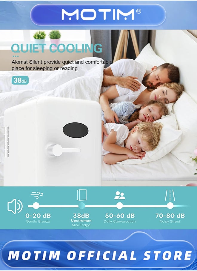 Motim Mini Fridge 4 Liter/6 Can Portable Cooler Travel Compact Refrigerator AC/DC Personal Fridge Thermoelectric for Food & Drinks & Skin Care & Milk for Travel & Car & Office (White)  - Image 3