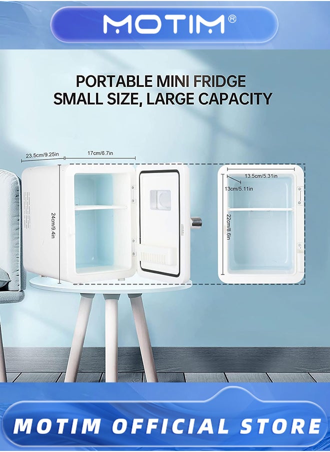 Motim Mini Fridge 4 Liter/6 Can Portable Cooler Travel Compact Refrigerator AC/DC Personal Fridge Thermoelectric for Food & Drinks & Skin Care & Milk for Travel & Car & Office (White)  - Image 4