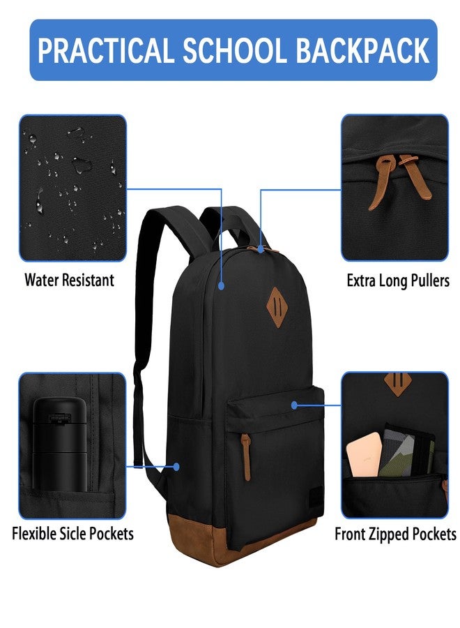Goloni Classic Backpack with USB Charging Port,Anti-Theft Travel Backpack for Men & Women,Fits 17.3 Inch Laptop, Black, 17.3inch - Image 4