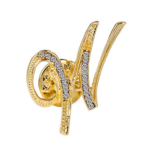 ETHOON Initial Letter Brooch Pin Small Lapel Pin Tie Tack Name Personalized Gifts for Women Men Gold W - Image 1