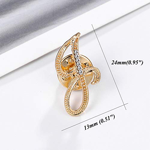 ETHOON Initial Letter Brooch Pin Small Lapel Pin Tie Tack Name Personalized Gifts for Women Men Gold W - Image 3