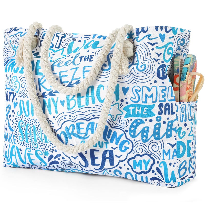 Tavaleu Beach Bags for Women - Large Beach Tote Bag, Women Sandproof Pool Bag for Pool Gym Grocery Travel - Image 1