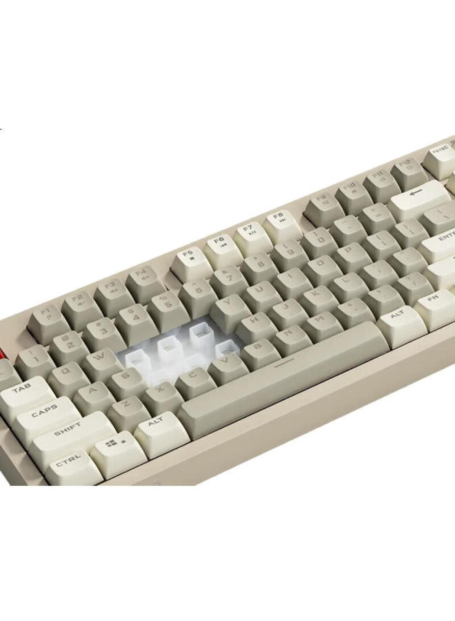 Aigo Mechanical Feel Keyboard, 108 Keys Full-Size Layout, Colorful Lighting, Wired Connection, Quiet Operation, Suitable For Office And Gaming, Universal External Keyboard, Fg108 Vintage Gray - Image 3