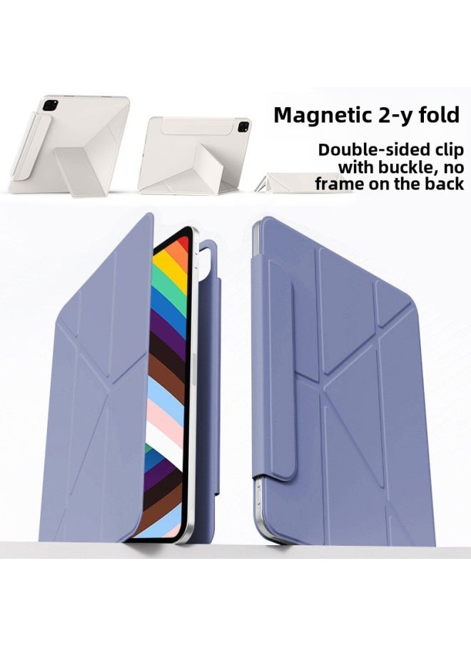 For IPadAir6/5 Protective Cover 2024 Apple Pro11 Magnetic Buckle 13 Inches 3 Y Folding Horizontal And Vertical-color:Black - Double-sided Clip With Buckle -Applicable Models:Pro 7-13inch (M4)  - Image 2