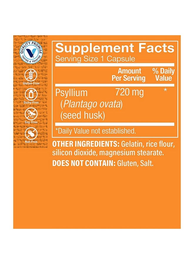 The Vitamin Shoppe قشور السيليوم - مكمل ألياف بلانتاجو أوفاتا يدعم الانتظام والكوليسترول الصحي، 840 ملغ لكل حصة - خالي من الغلوتين (100 كبسولة) من ذا فيتامين شوب - Image 3