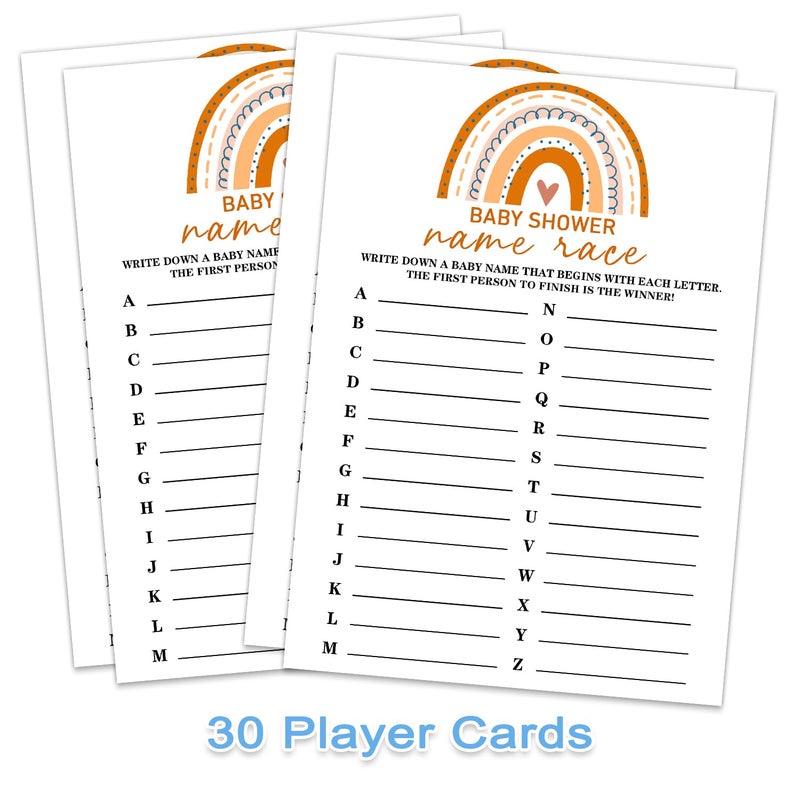 Kihraw Baby Shower Game, Name Race Baby Shower Game, Fun Games and Activities, Gender Reveal Party Supplies, Baby Shower Decorations, Baby Shower Party Games Supplies & Activities - Image 2