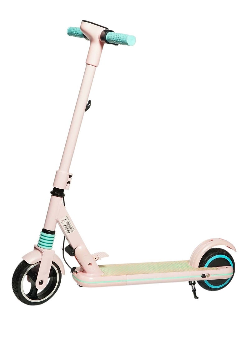 كروني سكوتر كهربائي للأطفال Jl019 بشاشة LED، إطارات 7 بوصات، محرك 150 واط، بطارية 24 فولت/2.5 أمبير/ساعة، سرعة 10-14 كم/ساعة، مدى 3-5 كم، سهل الطي وخفيف الوزن للأطفال من سن 6 إلى 12 عامًا، هيكل من سبائك الألومنيوم المتين، أقصى حمولة 70 كجم، مصابيح LED، حامل للهاتف المحمول، سكوتر محمول وممتع للرحلات القصيرة واللعب اليومي، لون وردي. - Image 1