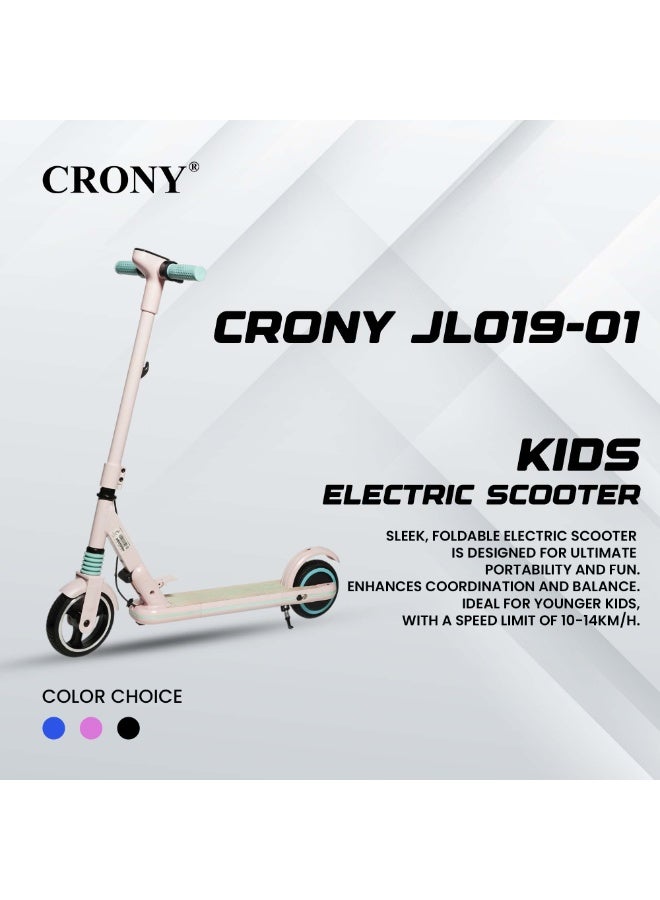 كروني سكوتر كهربائي للأطفال Jl019 بشاشة LED، إطارات 7 بوصات، محرك 150 واط، بطارية 24 فولت/2.5 أمبير/ساعة، سرعة 10-14 كم/ساعة، مدى 3-5 كم، سهل الطي وخفيف الوزن للأطفال من سن 6 إلى 12 عامًا، هيكل من سبائك الألومنيوم المتين، أقصى حمولة 70 كجم، مصابيح LED، حامل للهاتف المحمول، سكوتر محمول وممتع للرحلات القصيرة واللعب اليومي، لون وردي. - Image 4