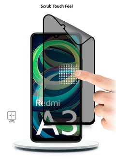 Wtech Xiaomi Redmi A3 4G 2024 Nano Ceramic Privacy Full Glue Full Cover Matte Flexible Screen Protector (MSCNMP) -  Clear/Black  - Image 4