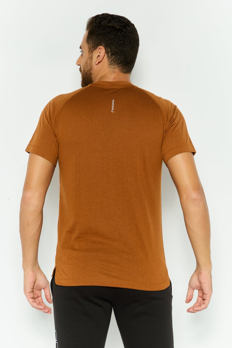 PUMA Men Sportswear Fit Short Sleeve Ruining T Shirt, Rust - Image 3