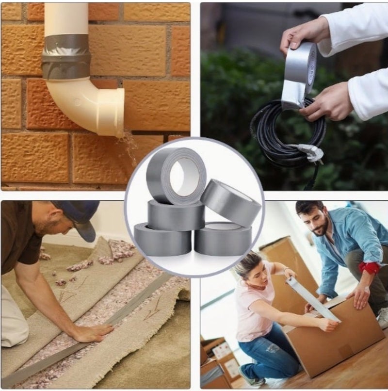 Samettex 3 Roll of Silver Duct Tape 10 Yards x 2 Inches, Heavy-Duty Waterproof Tape for Patching, Sealing, Securing Cables, and Labels, Easy to Remove and Leaves No Residue - Image 5