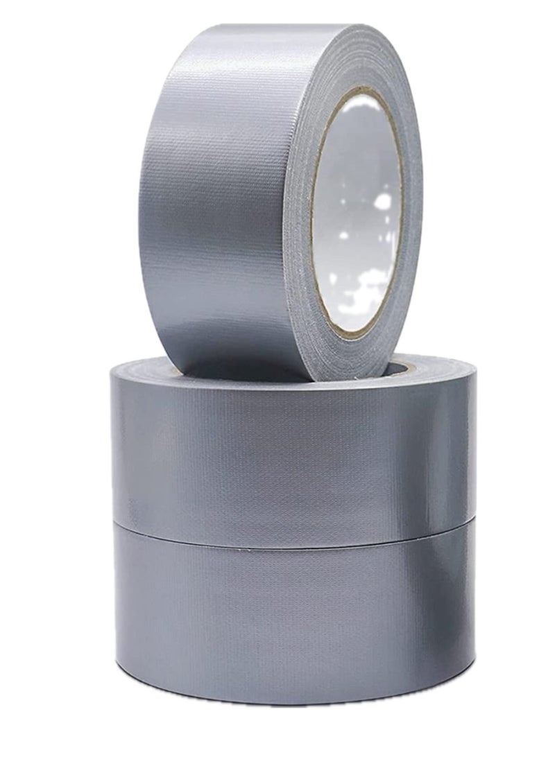 Samettex 3 Roll of Silver Duct Tape 10 Yards x 2 Inches, Heavy-Duty Waterproof Tape for Patching, Sealing, Securing Cables, and Labels, Easy to Remove and Leaves No Residue - Image 1