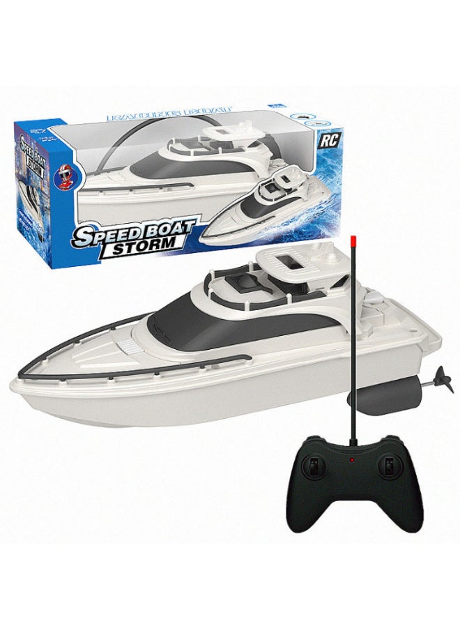 Remote Control Boat Speedboat Summer Water Yacht Model Long Endurance Four-channel Rowing Children's Remote Control Toy-Color:0036-6 White  - Image 1