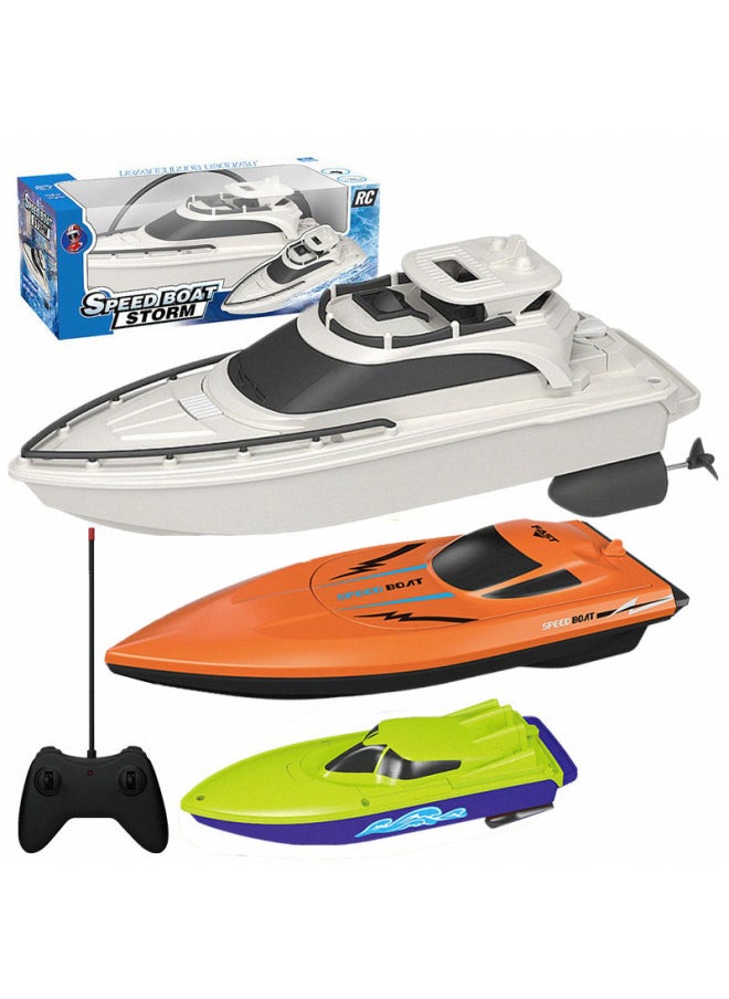Remote Control Boat Speedboat Summer Water Yacht Model Long Endurance Four-channel Rowing Children's Remote Control Toy-Color:0036-6 White  - Image 2