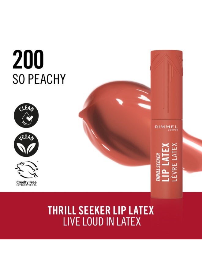 RIMMEL LONDON Thrill Seeker Lip Latex - 200 - So Peachy, 6ml - Image 3