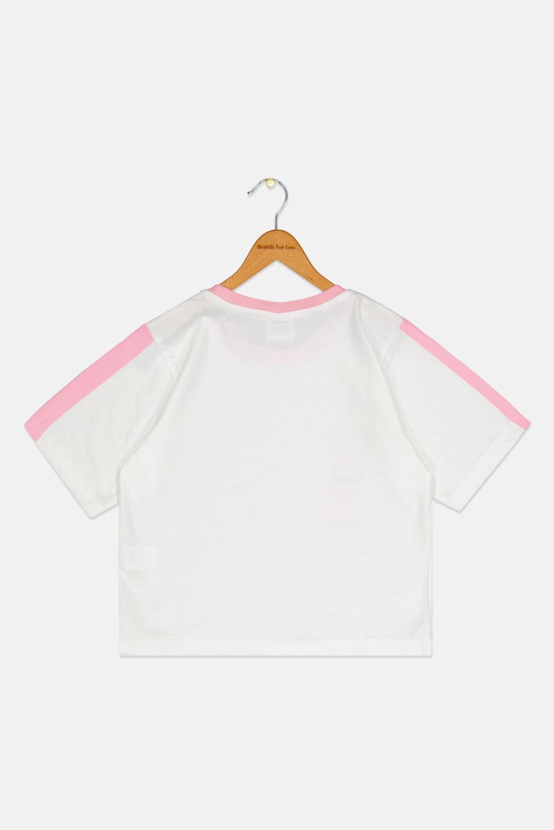 Space Jam تي شيرت قصير الأكمام بطباعة جرافيك للبنات، أبيض - Image 3