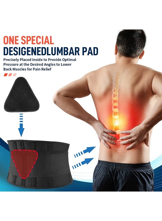 FEATOL Back Brace for Lower Back Pain, Back Support Belt for Women & Men, Breathable Lower Back Brace with Lumbar Pad, Lower Back Pain Relief for Herniated Disc, Sciatica, Scoliosis plus size - Image 2