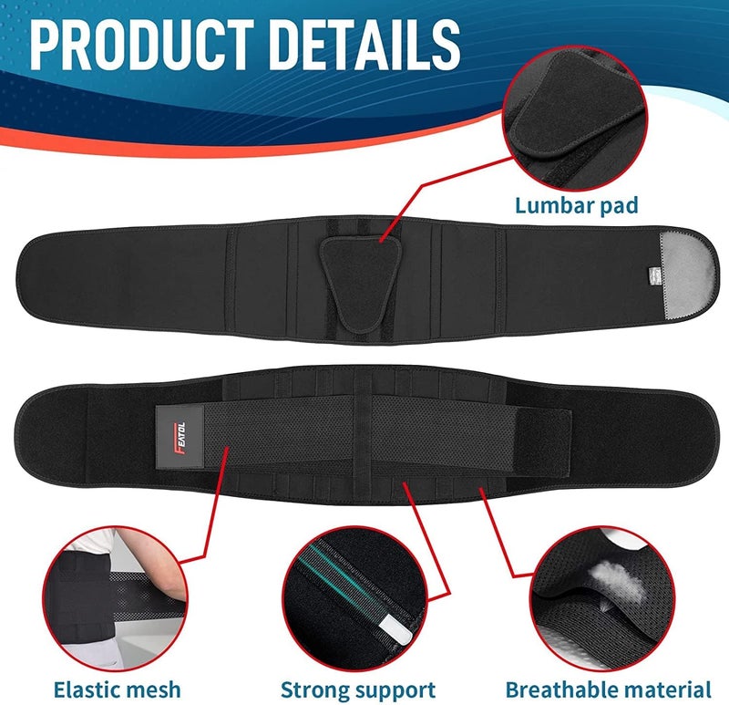 FEATOL Back Brace for Lower Back Pain, Back Support Belt for Women & Men, Breathable Lower Back Brace with Lumbar Pad, Lower Back Pain Relief for Herniated Disc, Sciatica, Scoliosis plus size - Image 3