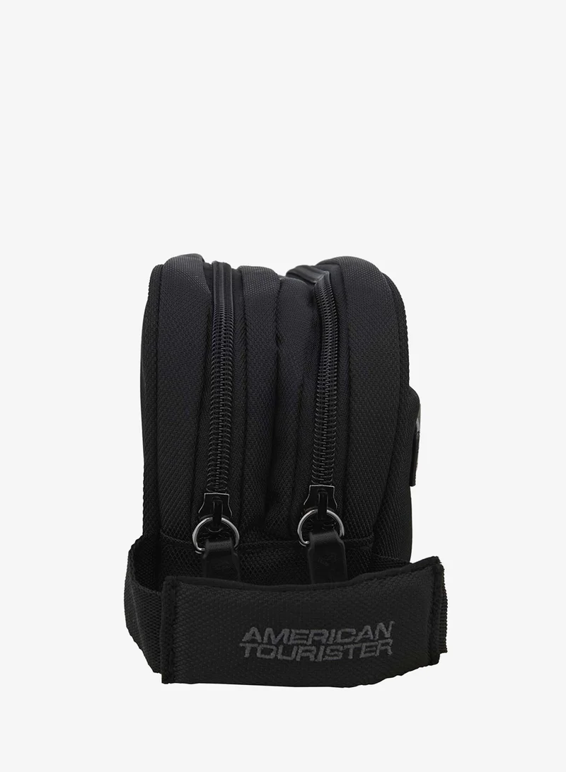 AMERICAN TOURISTER  Nobleton Clutch Bag, 100% Polyester, Black|Metallic Zipper|Carry Phone, Accessories & Essentials|Lightweight, Stylish & Multifunctional - 1 Year International Warranty  | Best Price UAE