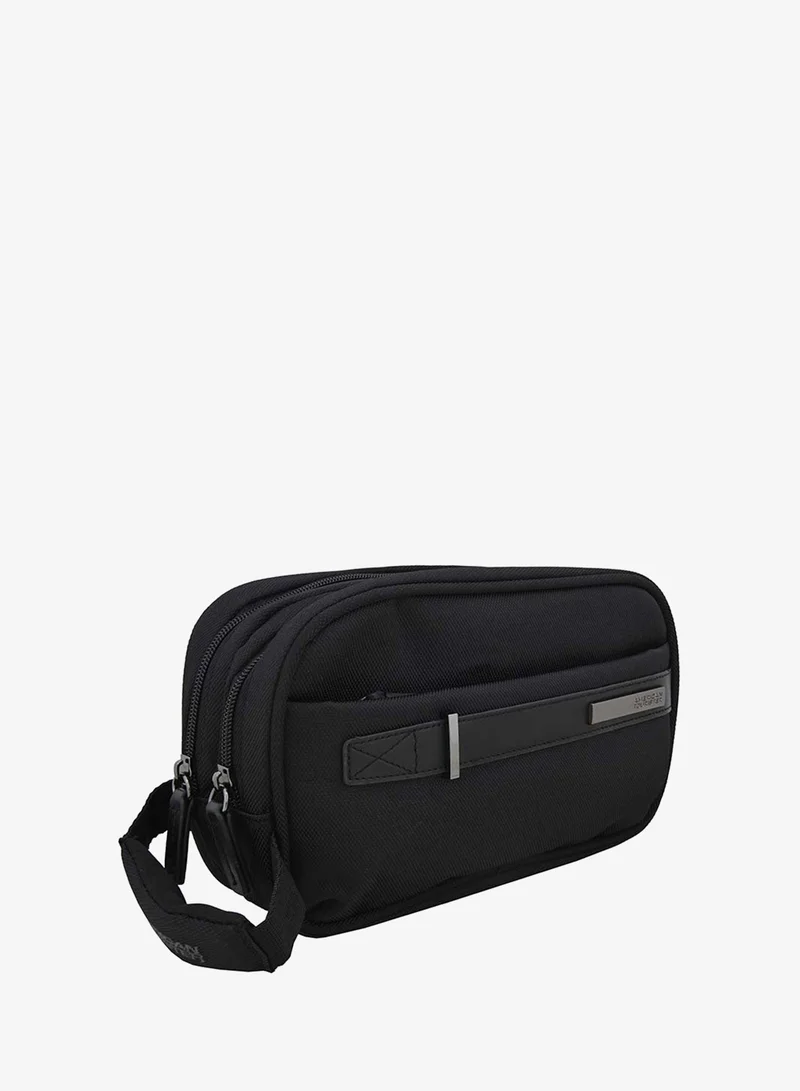 AMERICAN TOURISTER  Nobleton Clutch Bag, 100% Polyester, Black|Metallic Zipper|Carry Phone, Accessories & Essentials|Lightweight, Stylish & Multifunctional - 1 Year International Warranty  | Best Price UAE