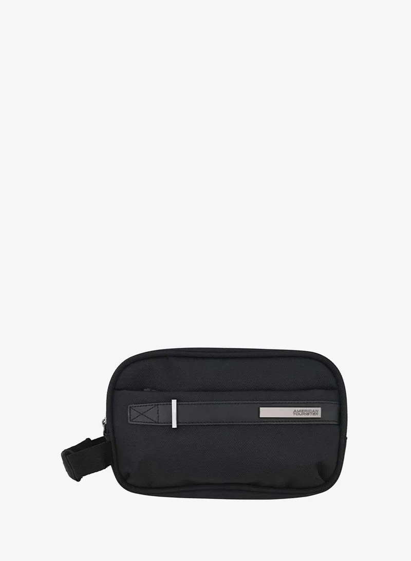 AMERICAN TOURISTER  Nobleton Clutch Bag, 100% Polyester, Black|Metallic Zipper|Carry Phone, Accessories & Essentials|Lightweight, Stylish & Multifunctional - 1 Year International Warranty  | Best Price UAE