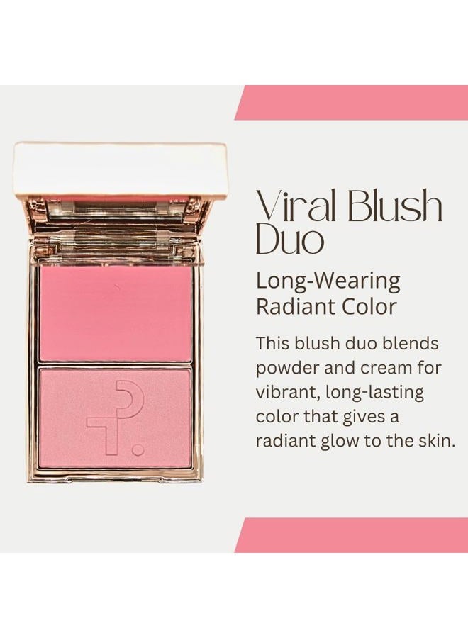 Patrick Ta Major Headlines Double-Take Crème & Powder Blush Duo - Just Enough - Soft Blue Pink - Image 2