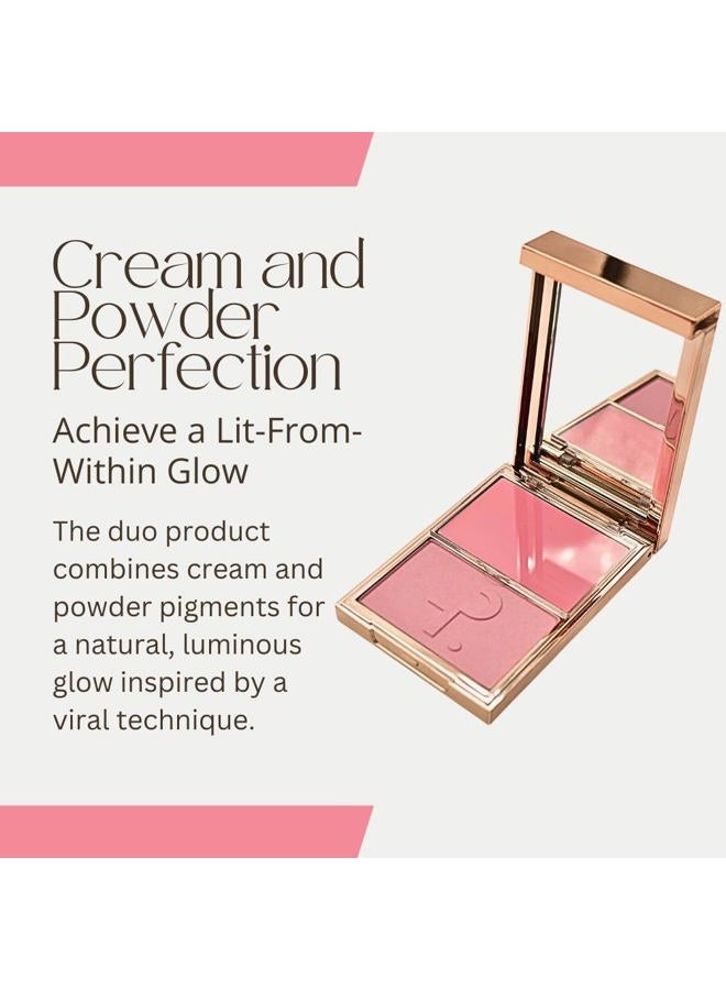 Patrick Ta Major Headlines Double-Take Crème & Powder Blush Duo - Just Enough - Soft Blue Pink - Image 3