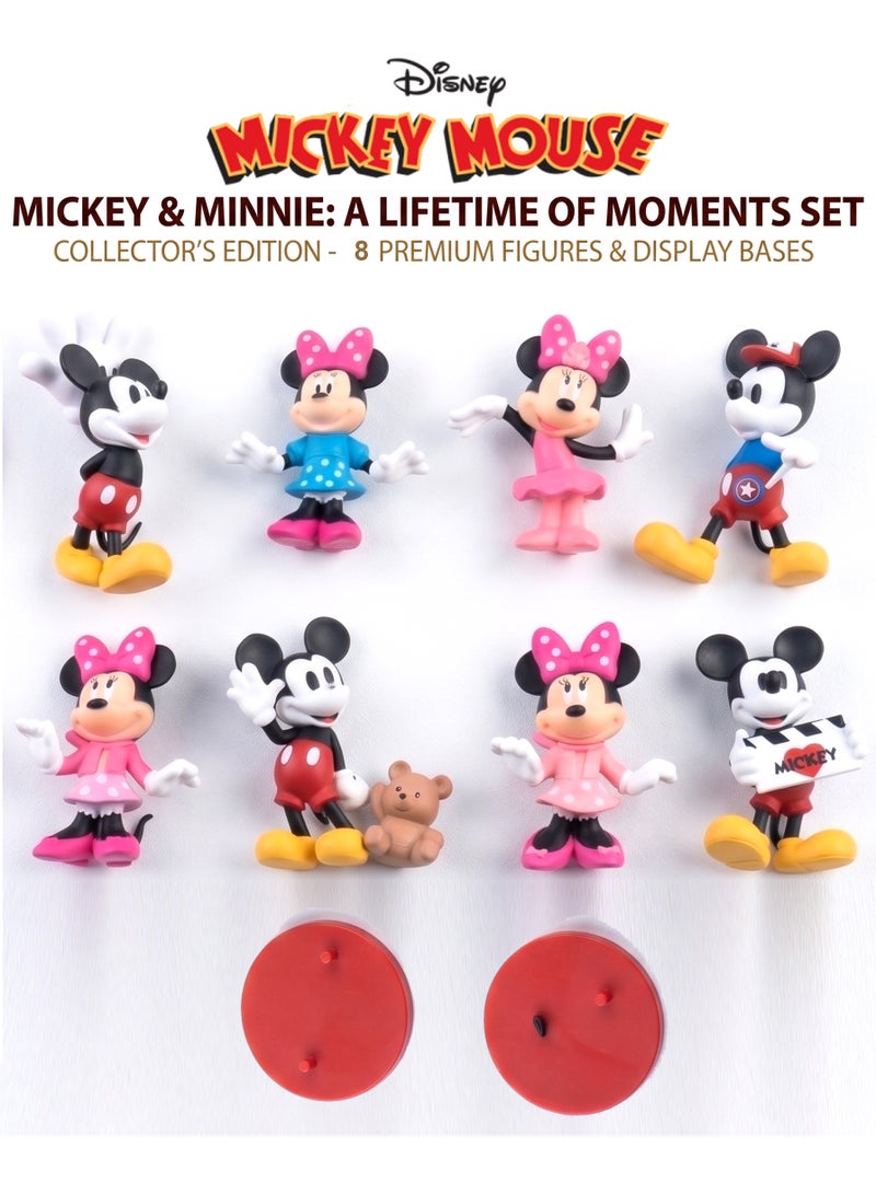 Disney Mickey Mouse & Minnie Collectible Figures 8 Pcs Set – 9cm Premium PVC Character Toy Statues | Mickey Mouse Cake Topper Model Collection Set with Display Bases & Accessories | Best Gift for Kids & Disney Lovers Birthday, Eid, Christmas - Image 2