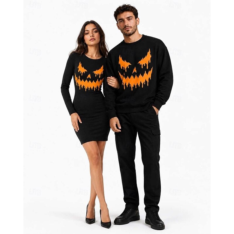Bluejw Halloween Sweatshirt Pumpkin Jack O Lantern Gothic Spooky Street Style Crewneck Graphic for Men's Adults' 3D Print for Halloween Carnival Party Casual Daily - Image 3