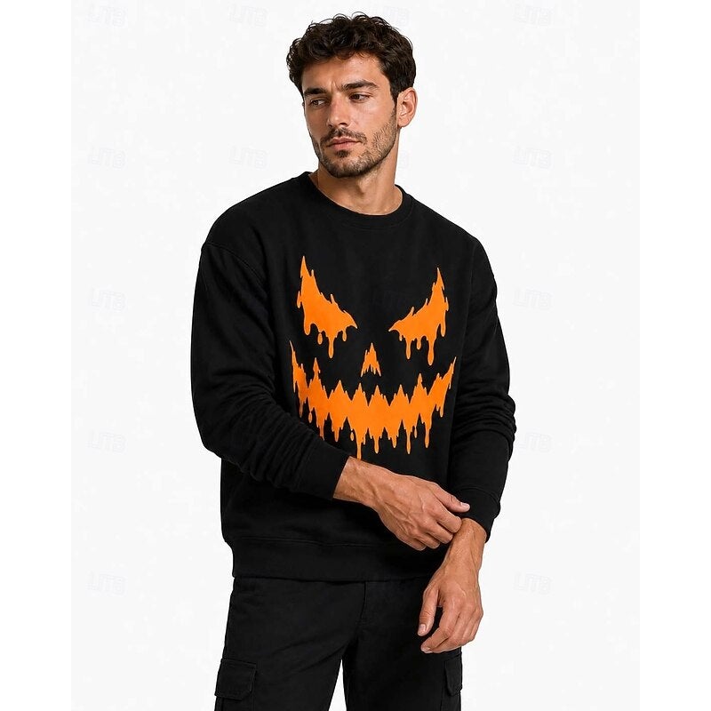 Bluejw Halloween Sweatshirt Pumpkin Jack O Lantern Gothic Spooky Street Style Crewneck Graphic for Men's Adults' 3D Print for Halloween Carnival Party Casual Daily - Image 5