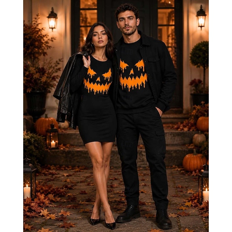 Bluejw Halloween Sweatshirt Pumpkin Jack O Lantern Gothic Spooky Street Style Crewneck Graphic for Men's Adults' 3D Print for Halloween Carnival Party Casual Daily - Image 2