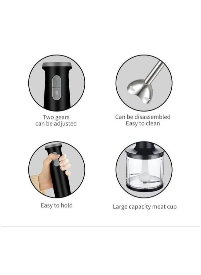 Generic - 5 in 1 Hand Blender, Chopper, Whisker & Mixer with Durable Stainless Steel Blades, Removable Stick, and Multipurpose Attachments for Smoothies, Soups, and Chopping - Image 1