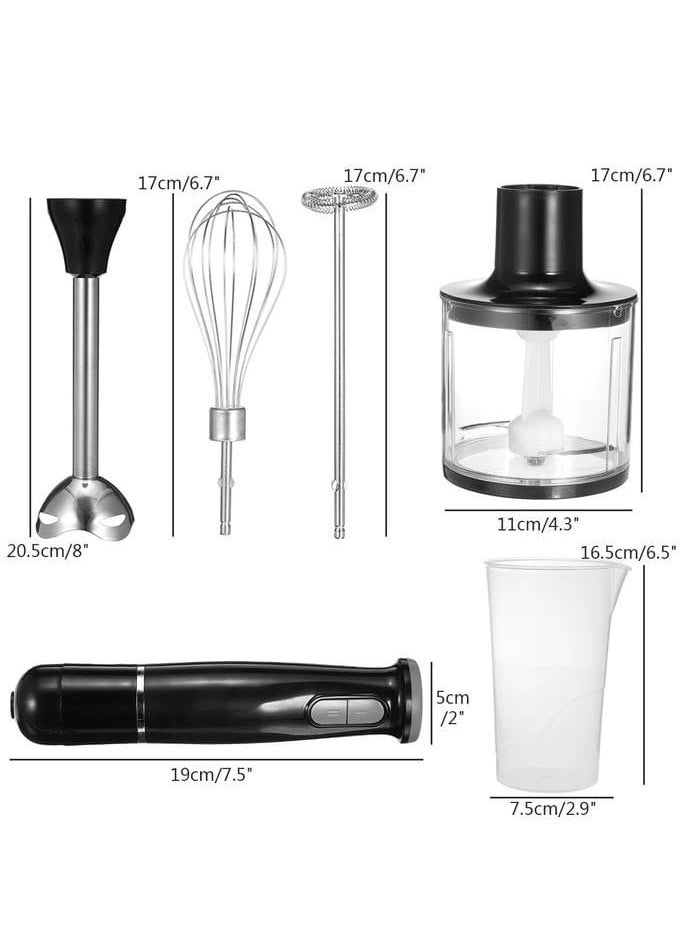 Generic - 5 in 1 Hand Blender, Chopper, Whisker & Mixer with Durable Stainless Steel Blades, Removable Stick, and Multipurpose Attachments for Smoothies, Soups, and Chopping - Image 1