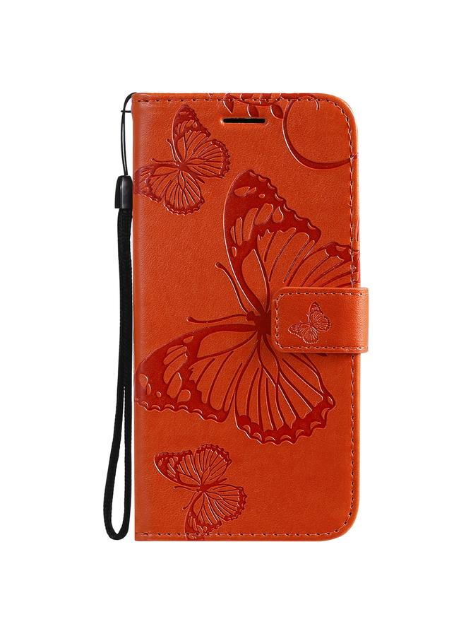 زبون جراب لهاتف iPhone 13 mini، جراب جلدي أفقي قابل للطي بنقشة فراشة ثلاثية الأبعاد مع حامل وفتحة للبطاقات ومحفظة وحبل - Image 2