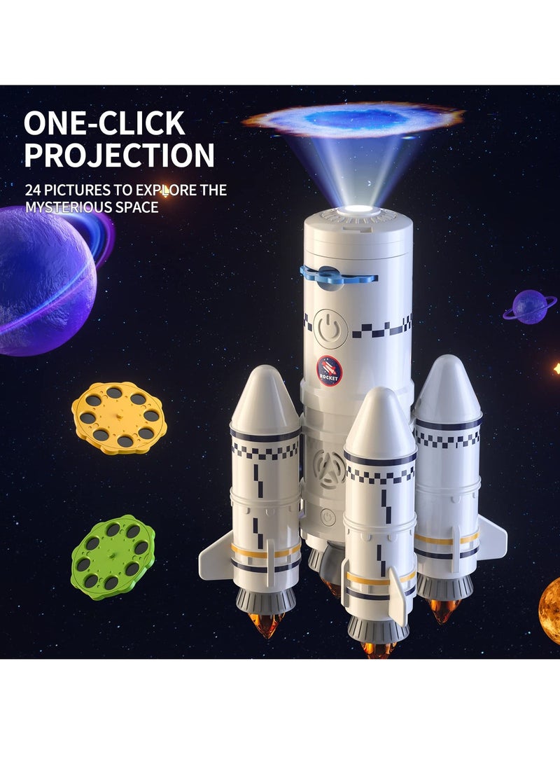5-in-1 Space Shuttle Rocket Toy Set for Kids 3-9: STEM Educational Aerospace Playset with Astronaut Figures and Projection Lamp - Perfect Science Adventure Gift for Boys & Girls Ages 3+ - Image 2