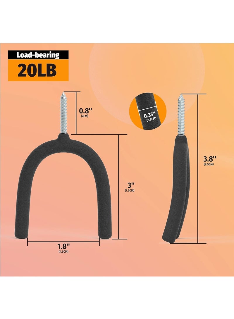 Suntown 16 PCS Screw in U Utility Hooks, Black, Shovel Holder Wall Mount, U Hooks for Hanging Garden Tools for Garage Workshop Storage Hang Shovels Rakes Brooms Sports Equipment Tennis Racket - Image 3