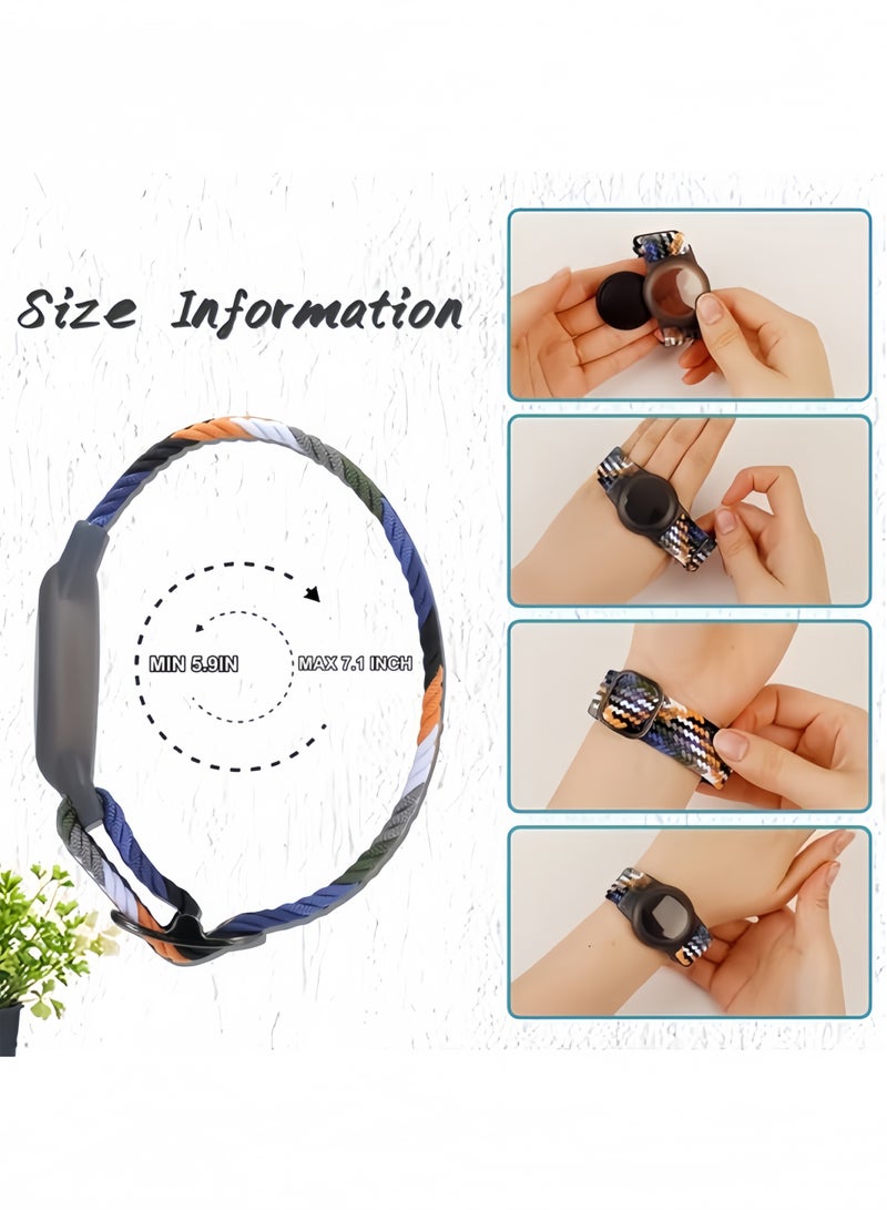 2 Pack Airtag Kids Wristbands, Kids Bracelet Compatible with Apple AirTag, Nylon Strap Tracker Cassette Holder Accessories for Toddlers Adults, Adjustable Anti-Lost - Image 4