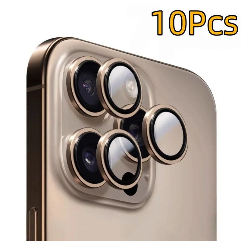 10 Pack High Definition Tempered Glass Camera Lens Protectors For iPhone 17 16 16Plus Golden - Image 4