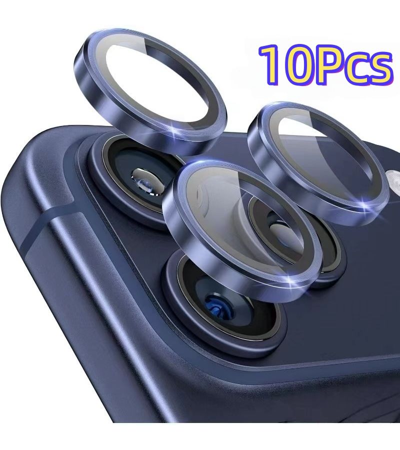 10 Pack High Definition Tempered Glass Camera Lens Protectors For iPhone 17 16 16Plus Golden - Image 3