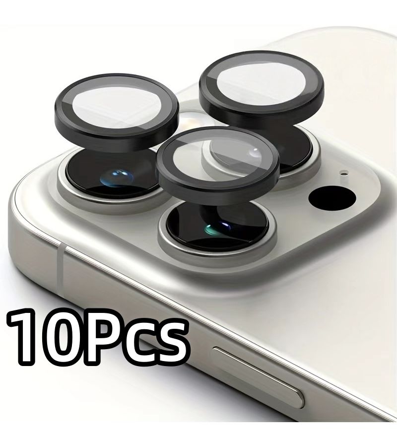 10 Pack High Definition Tempered Glass Camera Lens Protectors For iPhone 17 16 16Plus Golden - Image 1