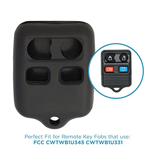 Keyless2Go Replacement for New Silicone Cover Protective Case for 4 Button Remote Key Fobs FCC CWTWB1U345 CWTWB1U331 - Black - Image 5