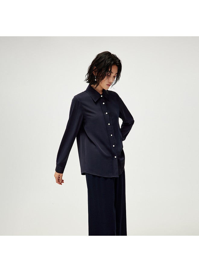 HLA قميص نسائي أنيق وعصري بأكمام طويلة ومناسب للربيع 2025، فضفاض وناعم - Image 3