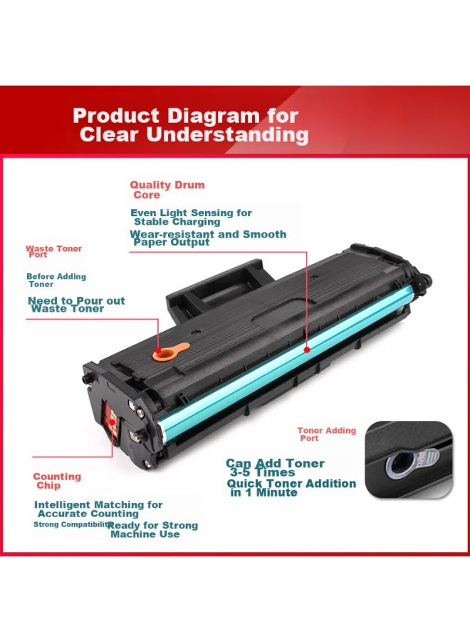 Jiuliuling 136w Toner Cartridge, Compatible With Hp 110a W1110a Toner Cartridge With Chip, Suitable For Hp Mfp 136nw 136a 108w 108a 138pw Printers - Image 3
