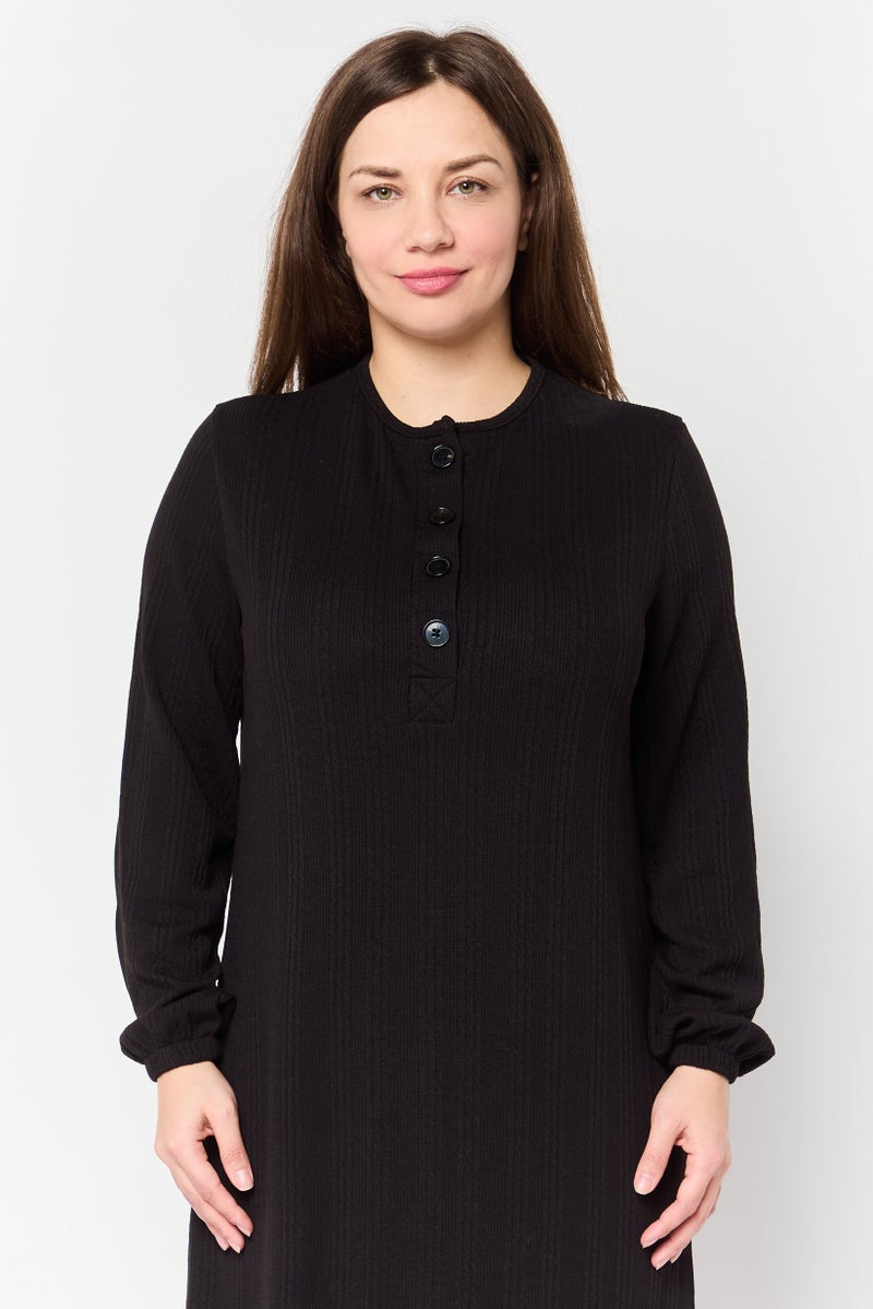 trendyol Women Ribbed Maix Dress, Black - Image 4