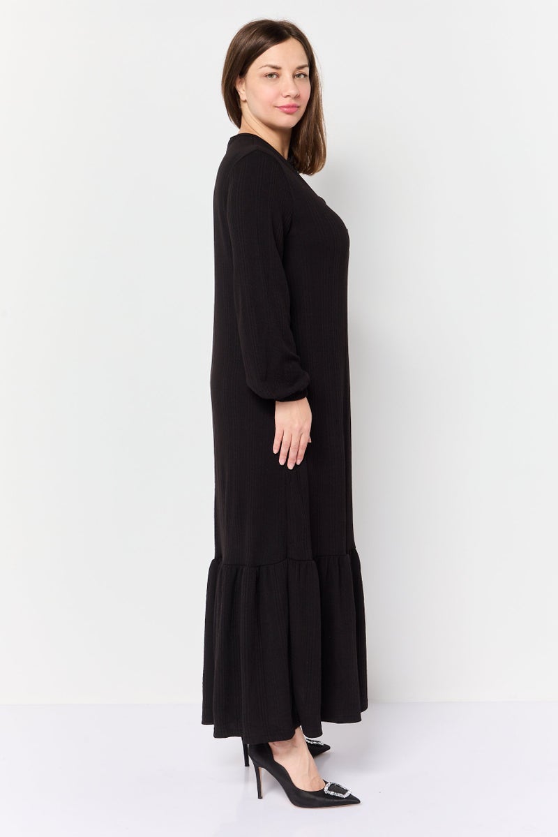 trendyol Women Ribbed Maix Dress, Black - Image 2