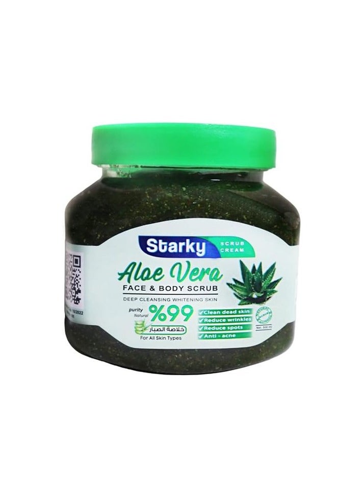 Starky Natural Scrub Cream With Aloe vera For Face And Body - 300 ml 
