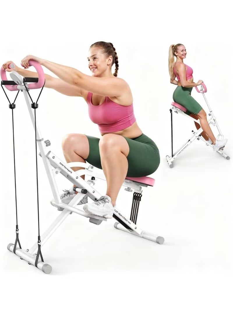 JOGAMS Home Squat Machine, Rodeo Core Exercise Machine, 300 lbs Foldable, Adjustable 4 Resistance Bands, Cycling and Rowing Machine for Glutes Buttocks Thighs, Abs Back/Leg Press Hip Thrust - Image 1
