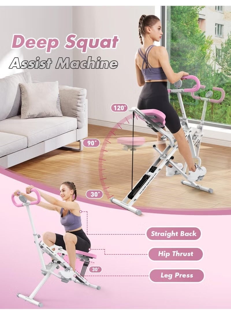 JOGAMS Home Squat Machine, Rodeo Core Exercise Machine, 300 lbs Foldable, Adjustable 4 Resistance Bands, Cycling and Rowing Machine for Glutes Buttocks Thighs, Abs Back/Leg Press Hip Thrust - Image 2