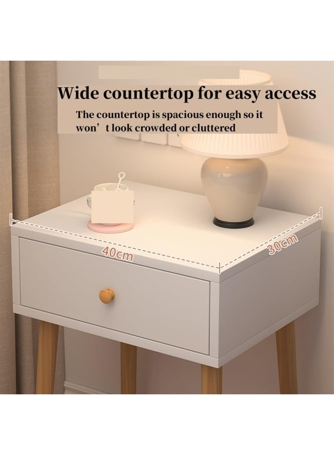 جورونب طاولة بجانب السرير لغرفة النوم، طاولة بجانب السرير صغيرة وطاولات بجانب السرير عصرية مع درج، طاولة جانبية ضيقة مع رف تخزين مفتوح، طاولة جانبية لغرفة النوم/غرفة المعيشة/السكن الجامعي - Image 4